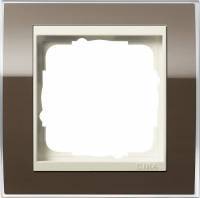 фото 211761 - gira event clear рамка на 1 пост, коричневая глянцевая, центральная вставка кремовая
