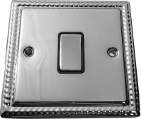 фото одноклавишный выключатель проходной, цвет: полированная сталь, grant
