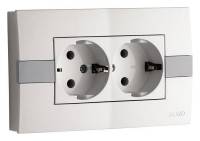 Розетка двойная с заземлением Mono Electric Eсо 101-010104-120 фото