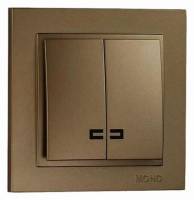 Выключатель двухклавишный с подсветкой Mono Electric Despina 102-232325-103 фото