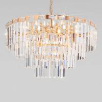 Подвесная люстра Eurosvet Elegante 10130/10 золото/прозрачный хрусталь Strotskis фото