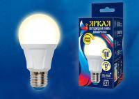 Лампа светодиодная Uniel Яркая Dim E27 12Вт 3000K LED-A60 12W/3000K/E27/FR/DIM PLP01WH картон