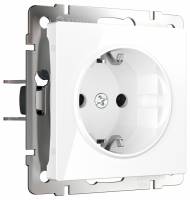 Розетка с заземлением и шторками, без рамки Werkel белый W1171101 фото