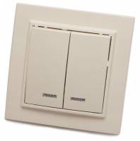 Выключатель двухклавишный с подсветкой Stekker Эрна 39229 фото