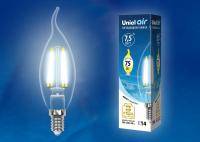 Лампа светодиодная Uniel Air E14 7.5Вт 4000K LED-CW35-7,5W/NW/E14/CL GLA01TR картон