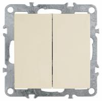 Выключатель двухклавишный без рамки Stekker Эрна 39323 фото
