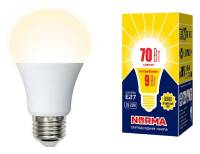 Лампа светодиодная Volpe  E27 9Вт 3000K LED-A60-9W/3000K/E27/FR/NR картон фото