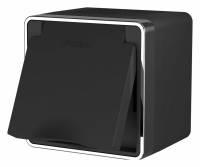 Розетка влагозащищенная с заземлением и шторками с крышкой Werkel Gallant (черный/хром) W5071235 фото