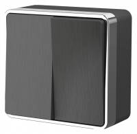 Выключатель двухклавишный Werkel Gallant (графит рифленый) W5020004 Gallant (графит рифленый) фото