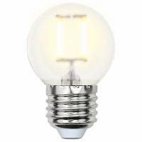 LED-G45-6W/WW/E27/FR PLS02WH Лампа светодиодная. Форма шар, матовая. Серия Sky. Теплый белый свет. Картон. ТМ Uniel.