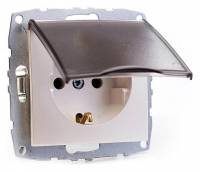Розетка с заземлением без рамки с крышкой Mono Electric Despina / Larissa 500-002521-118 фото
