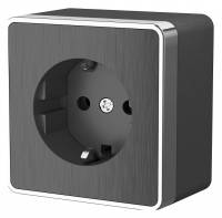 Розетка с заземлением Werkel Gallant (графит рифленый) W5071004 фото