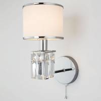 Бра Eurosvet Zaffiro 10099/1 хром/прозрачный хрусталь Strotskis (новый абажур) фото