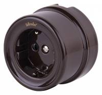 Розетка с заземлением Werkel Ретро коричневые W5671014 фото