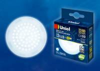 Лампа светодиодная Uniel  GX53 13Вт 6500K LED-GX53-13W/6500K/GX53/FR PLZ01WH картон фото
