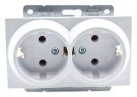 Розетка двойная с заземлением без рамки Mono Electric Despina / Larissa 500-000104-120 фото