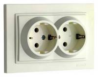 Розетка двойная с заземлением Mono Electric Despina 102-170004-120 фото