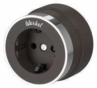 Розетка с заземлением Werkel Vintage мокко, хром W5871052 фото