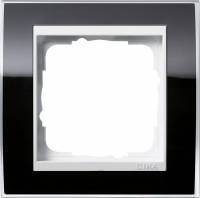 фото 211733 - gira event clear рамка на 1 пост, чёрная глянцевая, центральная вставка белая