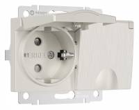 Розетка влагозащищенная с заземлением и шторками, без рамки с крышкой Werkel перламутровый W1172213 фото