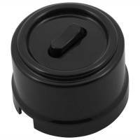 пластиковый выключатель 1кл. перекрестный, пластик, (клавишный), черный, в1-223-23, bironi