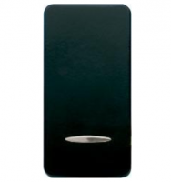 фото переключатель двухклавишный с подсветкой (с 2-х мест)  цвет: чёрный