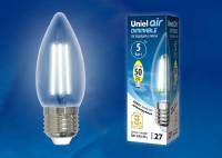 Лампа светодиодная Uniel  E27 5Вт 4000K LED-C35-5W/NW/E27/CL/DIM GLA01TR картон фото