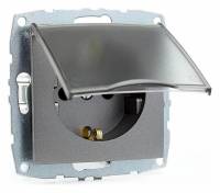 Розетка с заземлением без рамки с крышкой Mono Electric Despina / Larissa 500-002421-118 фото