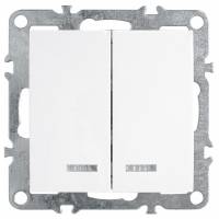 Выключатель двухклавишный с подсветкой без рамки Stekker Эрна 39310 фото