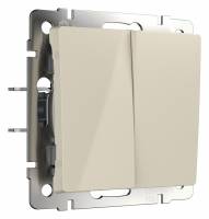 Выключатель двухклавишный без рамки Werkel Слоновая кость W1120003 фото