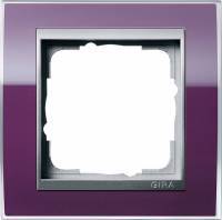 фото 211756 - gira event clear рамка на 1 пост, темно-фиолетовая глянцевая, центральная вставка алюм.