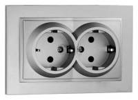 Розетка двойная с заземлением Mono Electric Despina 102-212104-120 фото