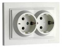 Розетка двойная с заземлением Mono Electric Despina 102-010004-120 фото