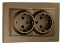 Розетка двойная с заземлением Mono Electric Despina 102-232304-120 фото
