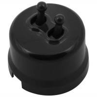 пластиковый выключатель 2-кл., пластик, (тумблерный), черный, b1-232-23, bironi