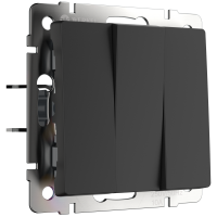 WL08-SW-3G/Выключатель трехклавишный  (черный матовый) фото
