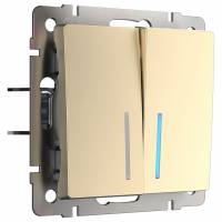 Выключатель двухклавишный с подсветкой без рамки Werkel W112 6 W1120111 фото