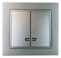 Выключатель двухклавишный с подсветкой Mono Electric Despina 102-242425-103 фото
