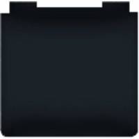 фото розетка с заземлением с крышкой с уплонительной мембраной цвет: чёрный