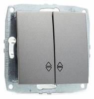 Выключатель проходной двухклавишный без рамки Mono Electric Despina / Larissa 500-002423-111 фото