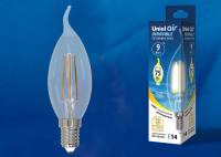 Лампа светодиодная Uniel  E14 9Вт 3000K LED-CW35-9W/3000K/E14/CL/DIM GLA01TR картон фото