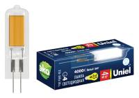 Лампа светодиодная Uniel  G4 6Вт 4000K LED-JC-220/6W/4000K/G4/CL GLZ08TR картон фото