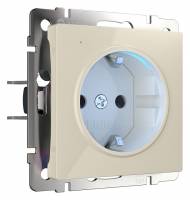 Розетка с заземлением с подсветкой без рамки Werkel Слоновая кость W1171403 фото