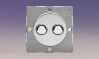 фото двойная кнопка выключатель/переключатель 6а, brushed steel/матовая сталь (механизм)