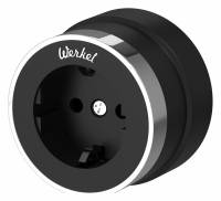 Розетка с заземлением Werkel Vintage хром, черный W5871051 фото