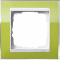 фото 211743 - gira event clear рамка на 1 пост, зелёная глянцевая, центральная вставка белая