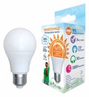 Лампа светодиодная Uniel  E27 9Вт 4000K LED-A60-9W/4000K/E27/FR/RA95 PLK01WH фото