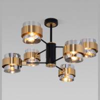 Люстра на штанге Eurosvet Arcada 70127/6 черный/дымчатый фото