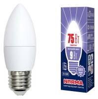 Лампа светодиодная Volpe  E27 9Вт 6500K LED-C37-9W/DW/E27/FR/NR картон фото