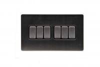 фото 6-клавишный проходной выключатель, цвет: жемчужный бархат